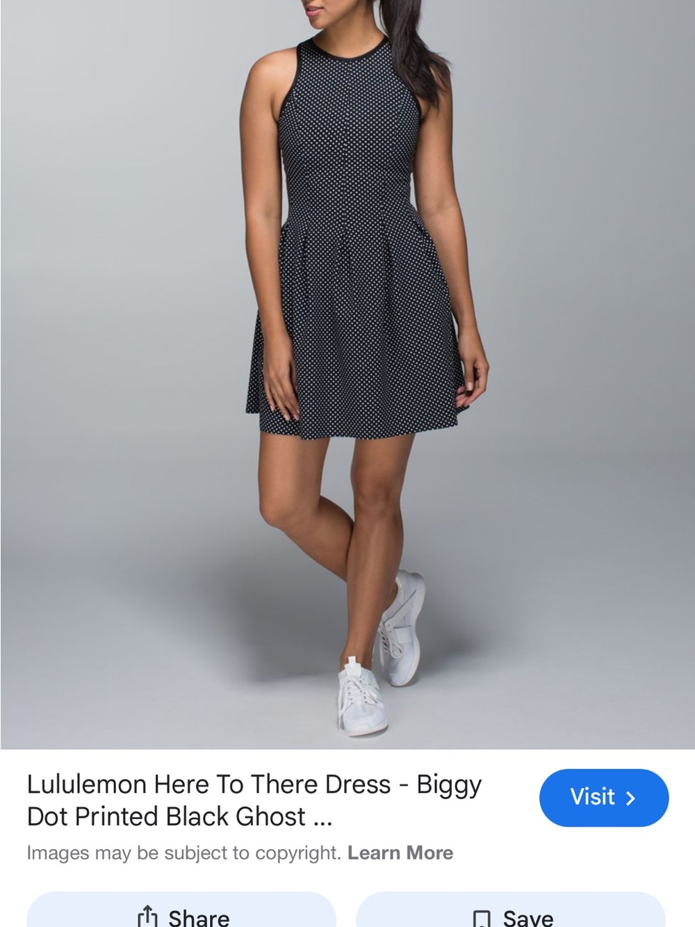 lululemon athletica Biggy Dot black Here to There fit-and-flare NEWdress 6/8